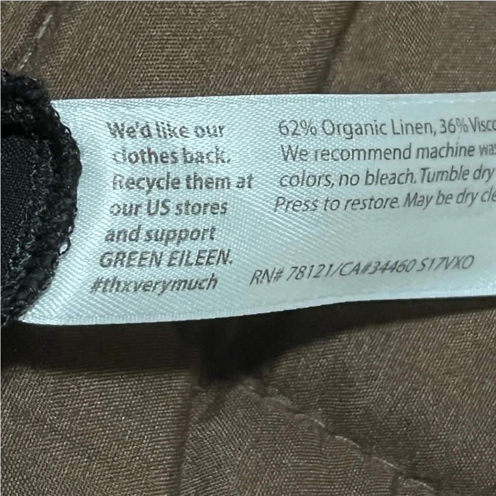 Eileen Fisher Linen Black Straight Leg Pants - Picture 9 of 11